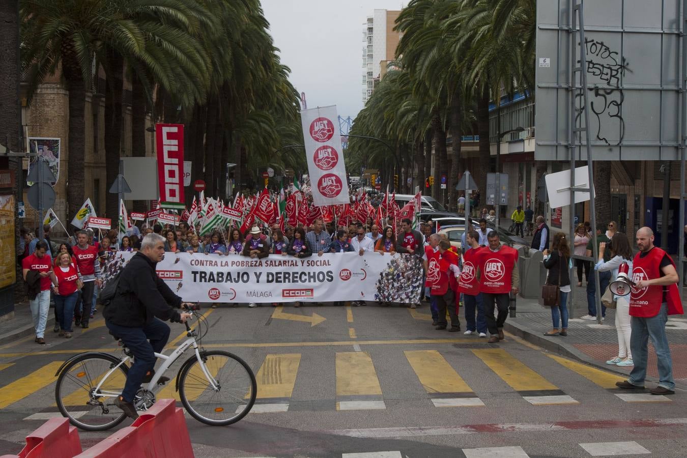 La manifestación del 1 de mayo de Málaga, en imágenes