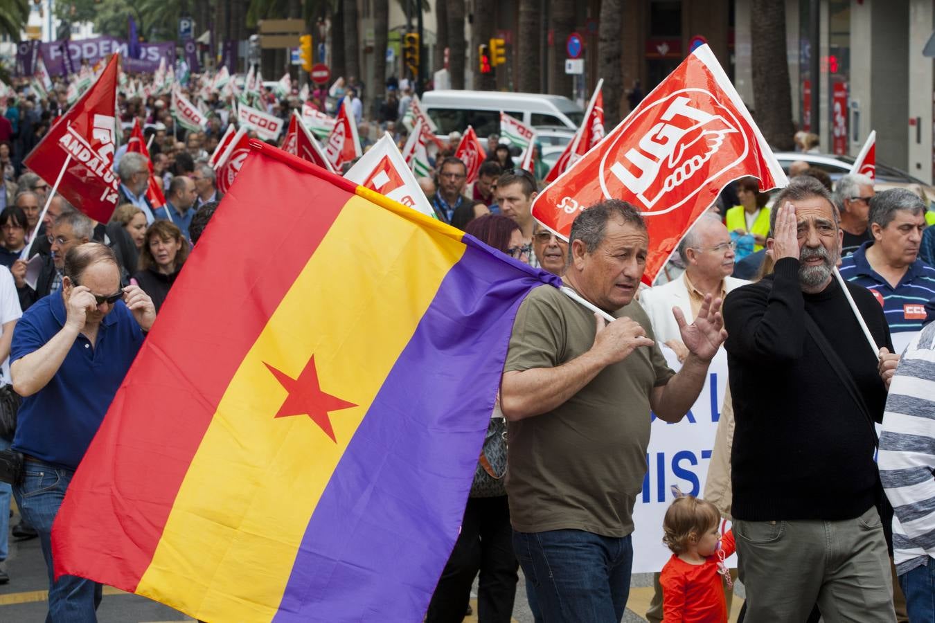 La manifestación del 1 de mayo de Málaga, en imágenes