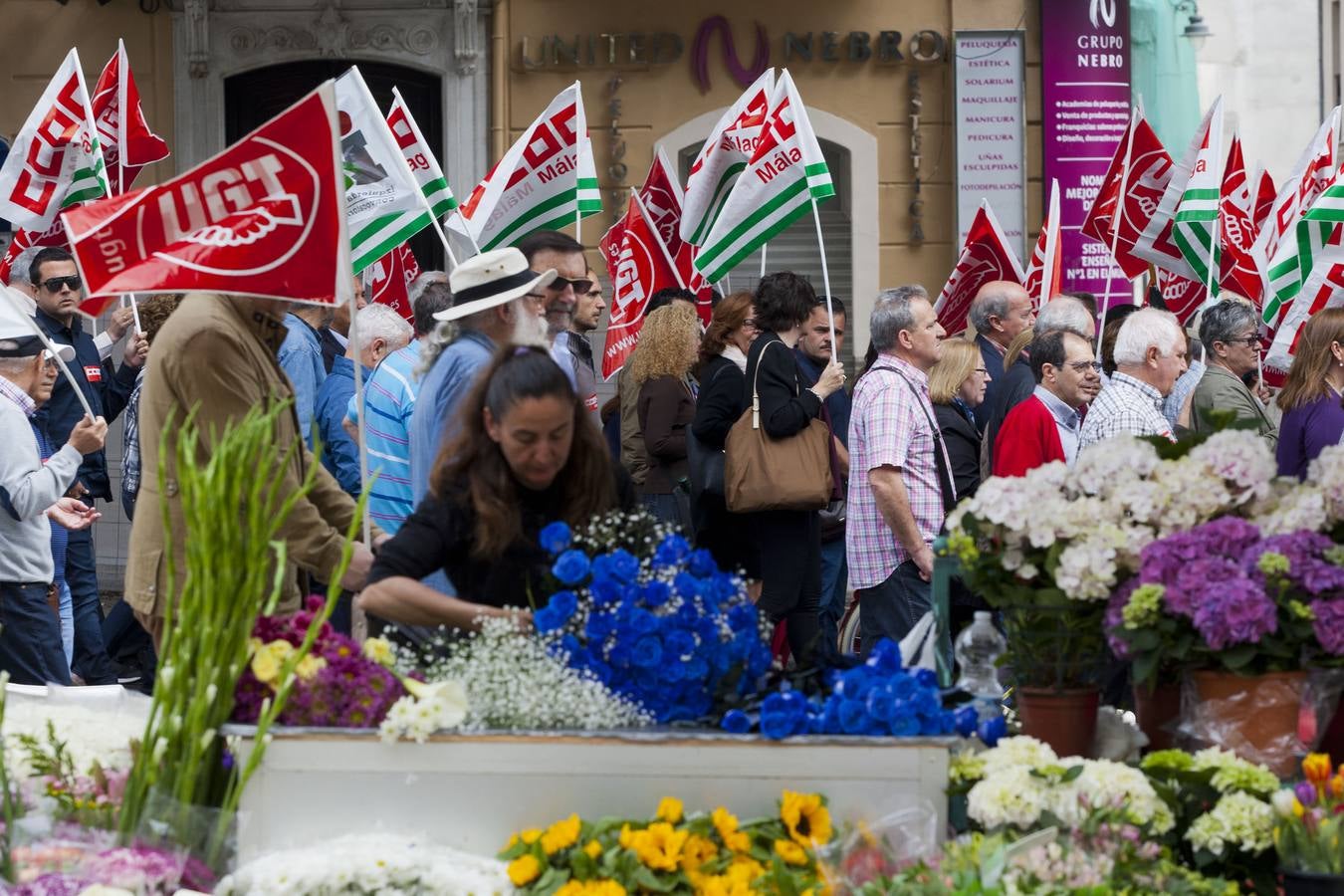 La manifestación del 1 de mayo de Málaga, en imágenes