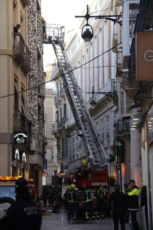 Incendio en la calle Nueva de Málaga