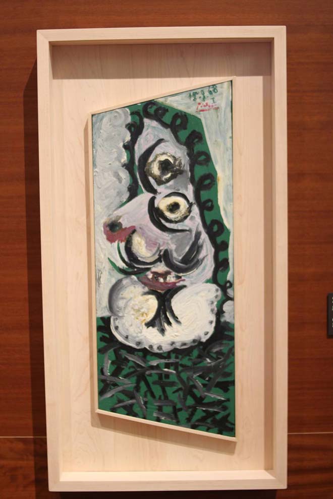 'Cabeza de mosquetero'. Pablo Ruiz Picasso. 1968. Óleo sobre tabla.. La obra forma parte de las reinterpretaciones que Picasso realizó de obras y autores del Barroco y enlaza con sus versiones de 'Las Meninas' de Velázquez.