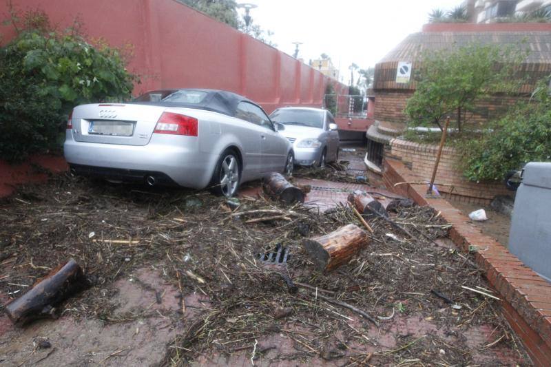 Los efectos de la tromba de lluvia y granizo, en fotos de Fernando González