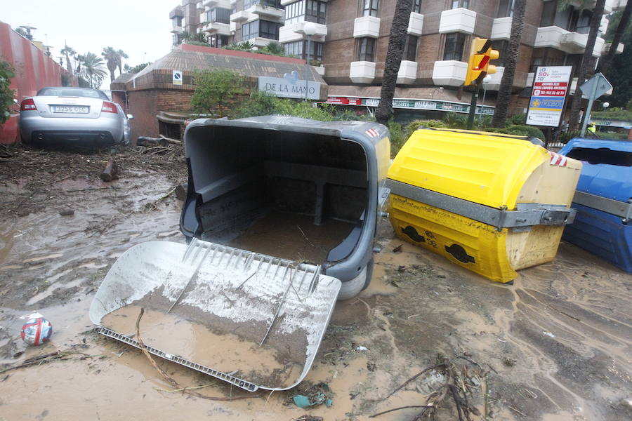 Los efectos de la tromba de lluvia y granizo, en fotos de Fernando González