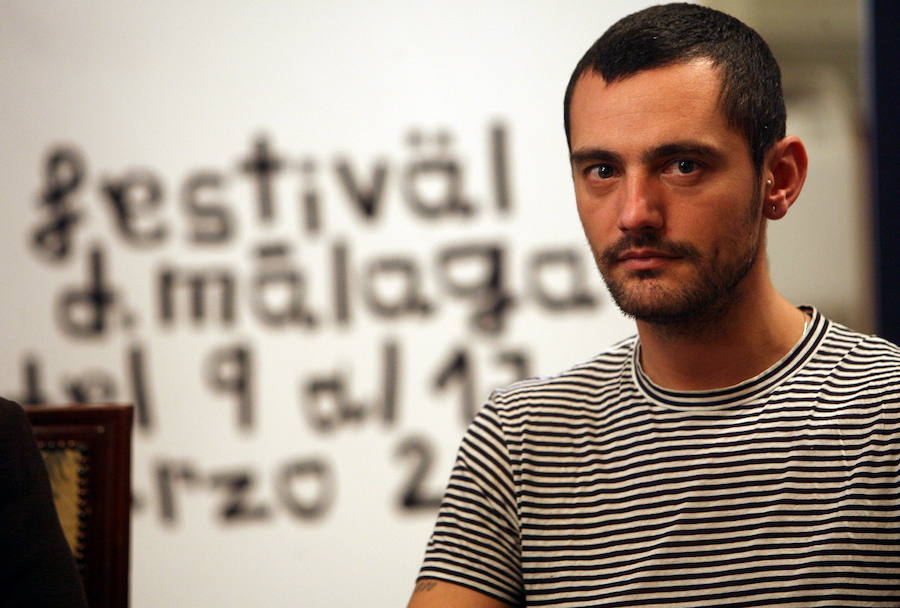 David Delfín durante la presentación del cartel del Festival de Cine de Málaga. 