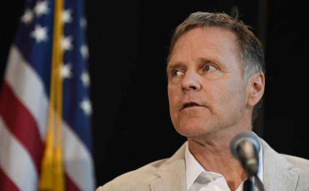 El padre de Otto Warmbier, durante su conferencia de prensa.