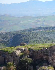 Imagen secundaria 2 - Vista desde una ventana del refugio | Así se ve Casarabonela desde el mirador | Restos del castillo de Casarabonela