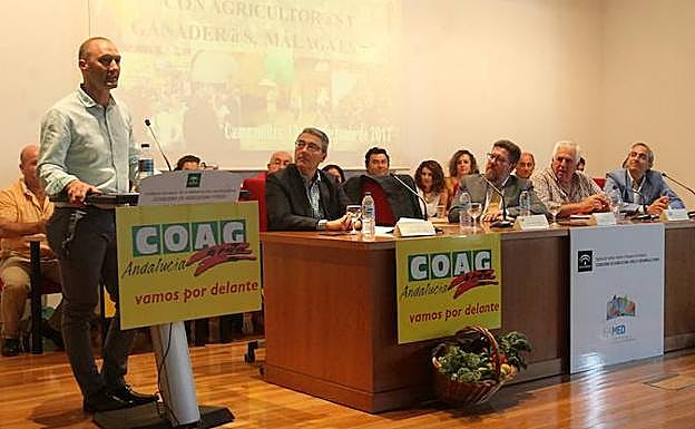 Antonio Rodríguez, durante su intervención ayer en el IX congreso de COAG Málaga.