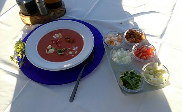 Gazpacho del restaurante Kábilas, en el hotel Banu Rabbah.