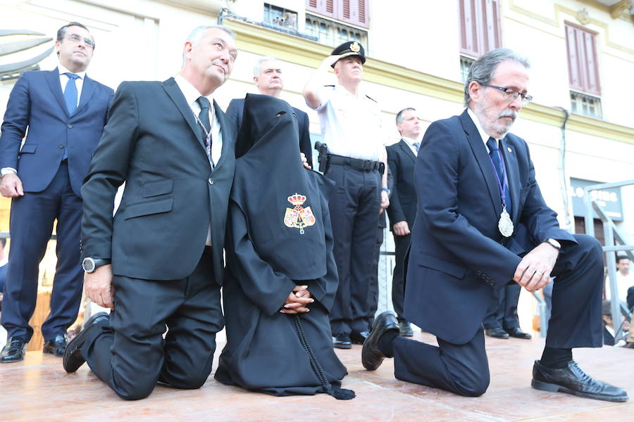 El acto se ha celebrado en la plaza de la Constitución al no poder hacerlo el Miércoles Santo