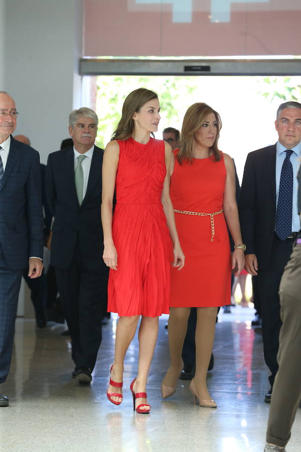 La monarca ha acudido a la apertura oficial del encuentro de los directores del instituto Cervantes en el Museo Ruso 