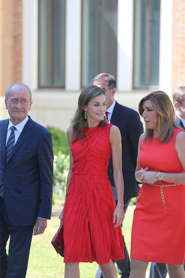 La monarca ha acudido a la apertura oficial del encuentro de los directores del instituto Cervantes en el Museo Ruso 