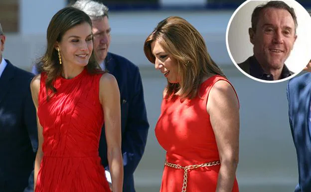 La Reina Letizia, junto a Susana Díaz, ambas vestidas de rojo.