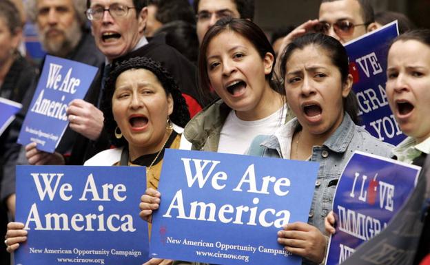 Protestas en Nueva York contra la propuesta de ley de antiinmigración.