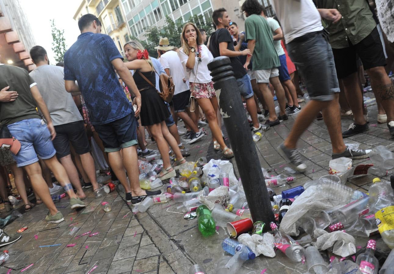 Así quedó el Centro tras la primera jornada de la Feria de Málaga 2017