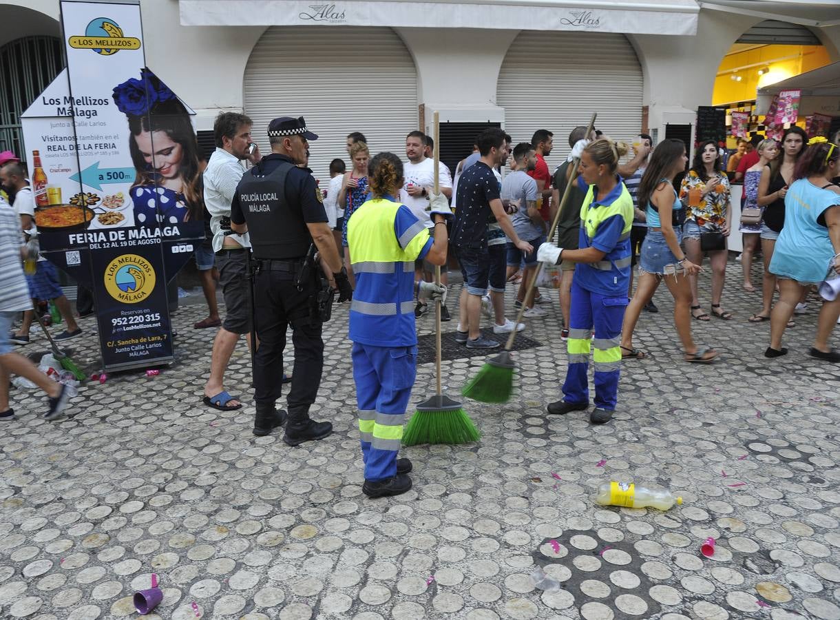 Así quedó el Centro tras la primera jornada de la Feria de Málaga 2017