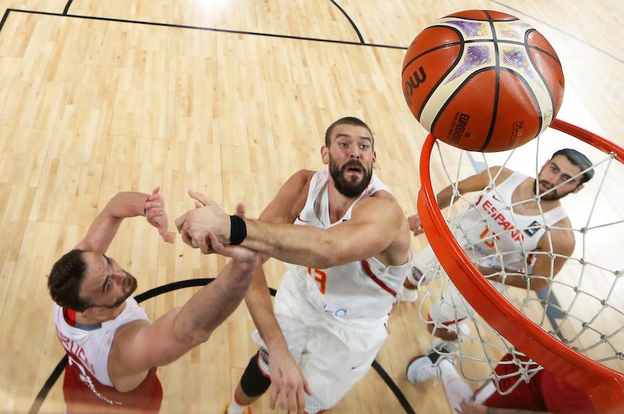 Imágenes del partido de España contra Turquía en el Eurobasket. Victoria de la selección española tras cuatro cuartos igualados hasta el final