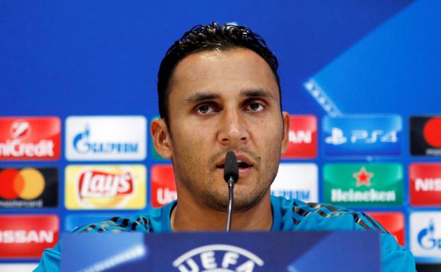 Keylor Navas, en rueda de prensa. 