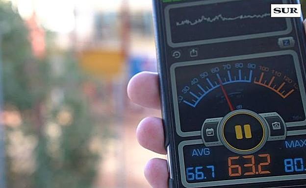 Medición de audio desde la casa de un vecino afectado.