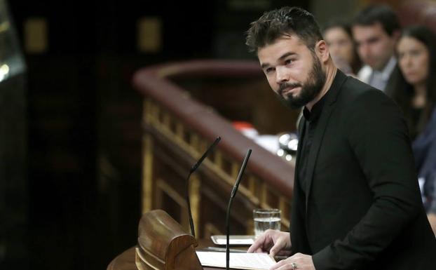 El portavoz de ERC en el Congreso de los Diputados, Gabriel Rufián.