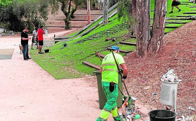 Parque limpio pero sin terminar