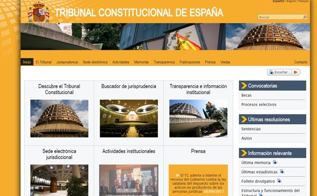 Web del Tribunal Constitucional.