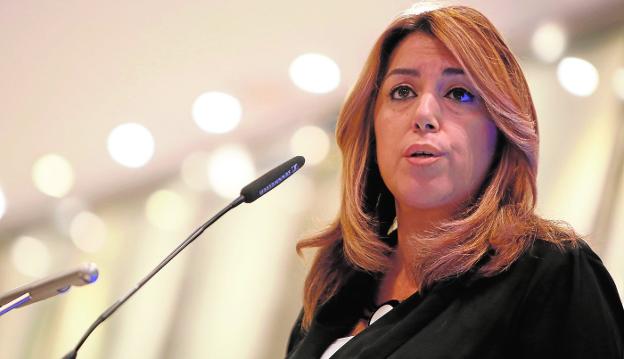 Susana Díaz, ayer durante su intervención.