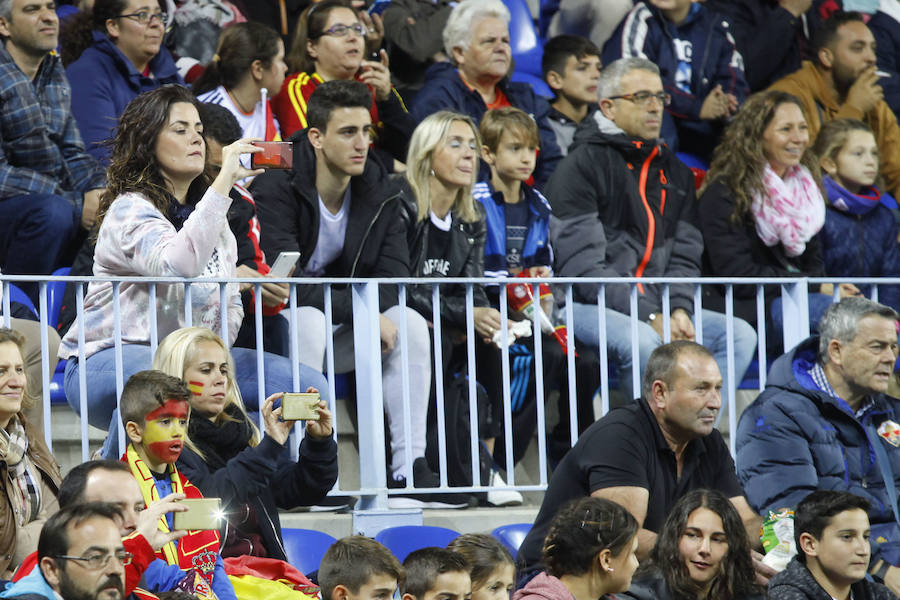 Unas 19.000 personas acudieron a La Rosaleda a presenciar el entrenamiento de la selección española de fútbol.