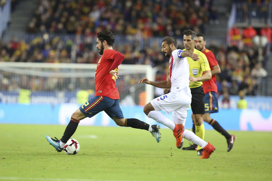 La Rosaleda puso el cartel de "completo" para el partido amistoso entre España y Costa Rica. 