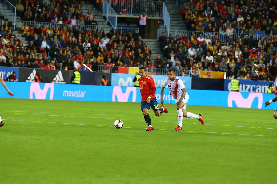 España golea a Costa Rica en La Rosaleda en el amistoso para preparar el Mundial 2018.