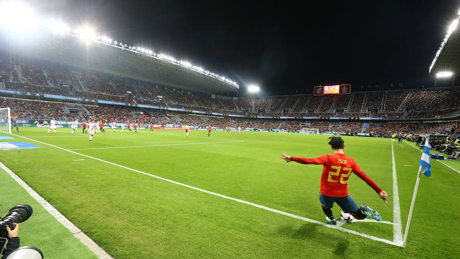 España golea a Costa Rica en La Rosaleda en el amistoso para preparar el Mundial 2018.