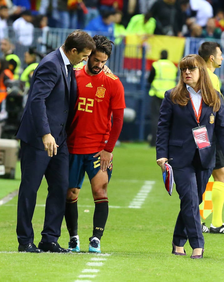 España golea a Costa Rica en La Rosaleda en el amistoso para preparar el Mundial 2018.