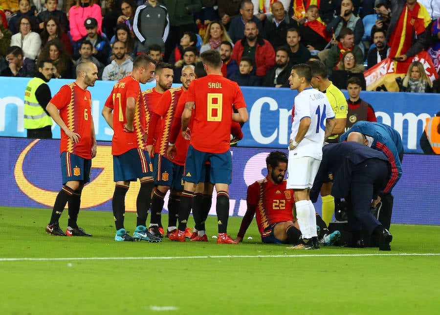España golea a Costa Rica en La Rosaleda en el amistoso para preparar el Mundial 2018.