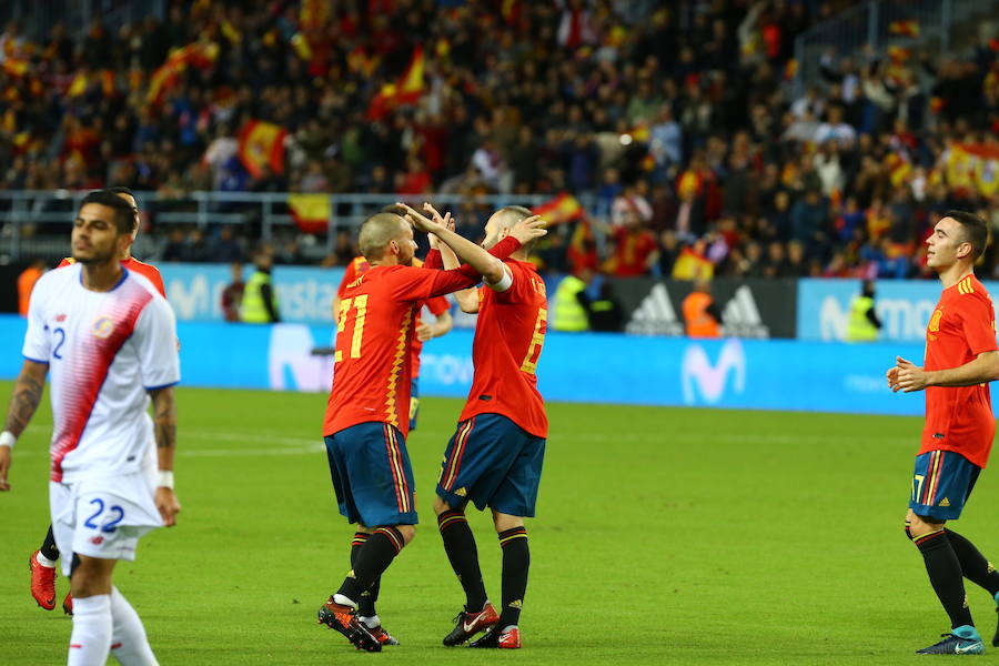 España golea a Costa Rica en La Rosaleda en el amistoso para preparar el Mundial 2018.