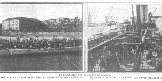 En el puerto de Málaga. El diario ‘ABC’ publicó estas fotos que testimonian el éxodo a Hawai en 1907