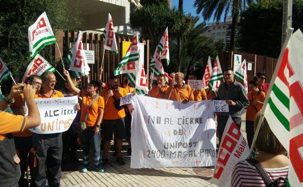 Imagen de archivo de una protesta de trabajadores de Unipost.