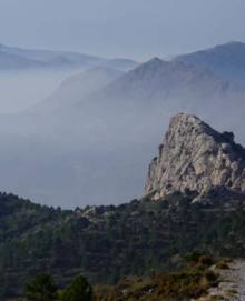 Imagen secundaria 2 - El itinerario permite el disfrute de enclaves muy singulares. | Las rocas calizas cobran formas muy originales en algunos puntos de la ruta| Vista del entorno con neblina