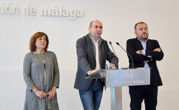 Merino, Conejo y Guerrero, esta mañana en su comparecencia. 