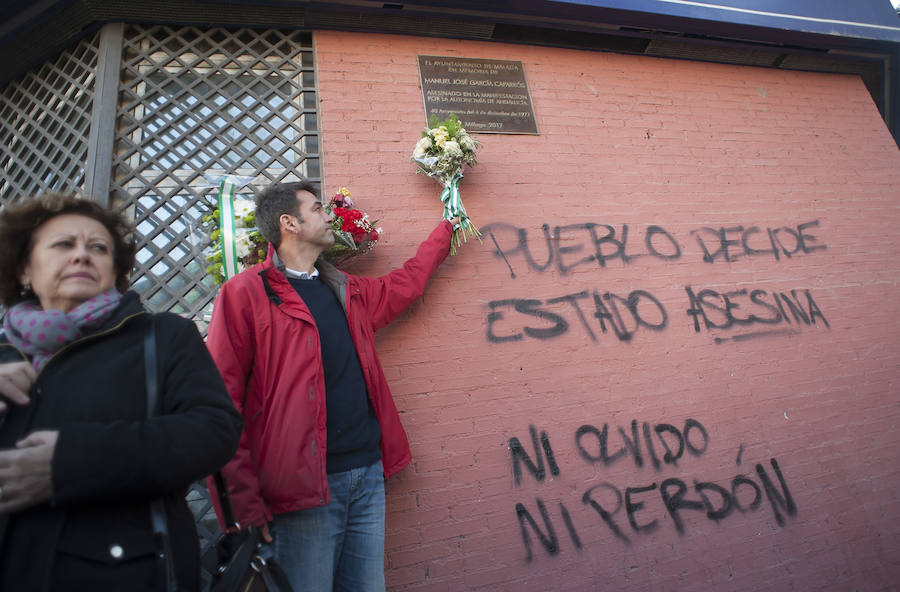 Fotos de la manifestación por el 40 aniversario de la muerte de Manuel José García Caparrós en Málaga