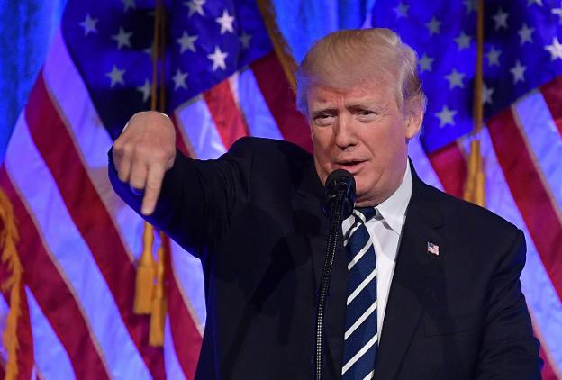 Donald Trump, ayer, durante un acto en Nueva York. :: N. G. / AFP