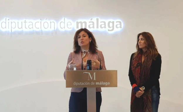 Olga Guerrero (izquierda) y Ana Mata presentaron este convenio de colaboración UMA-Diputación.