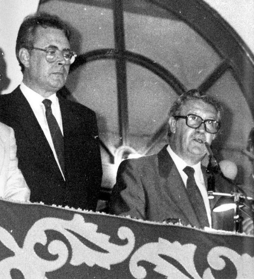 Alcantara pregonero de la Feria de Málaga, junto a Pedro Aparicio (1988)