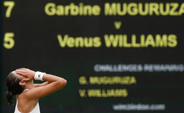 Garbiñe Muguruza, tras derrotar a Venus Williams en la final de Wimbledon por 7-5 y 6-0.