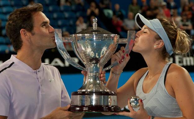 Roger Federer y Belinda Bencic.