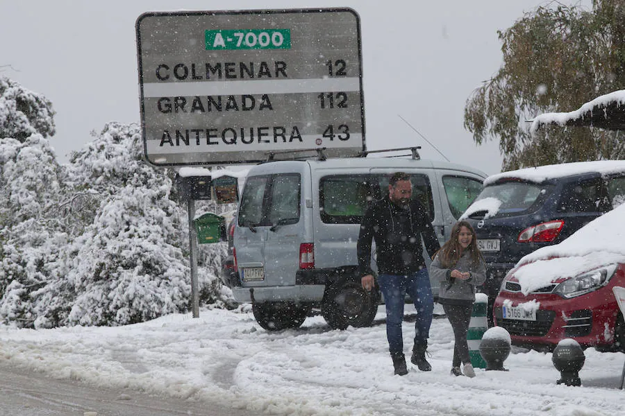 Un manto blanco ha cubierto esta zona de la capital este lunes