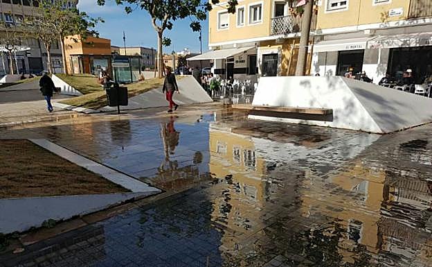 Suelo encharcado ayer.