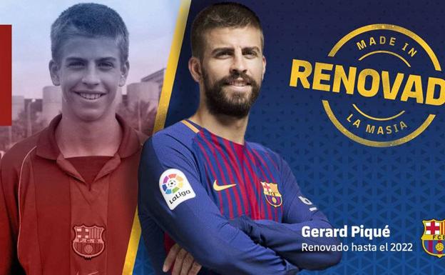 Piqué renueva con el Barcelona hasta 2022