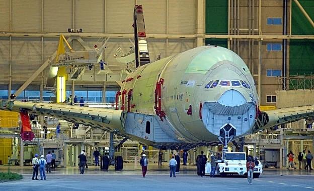 A380 construido en la fábrica que Airbus tiene en Toulouse-Blagnac.