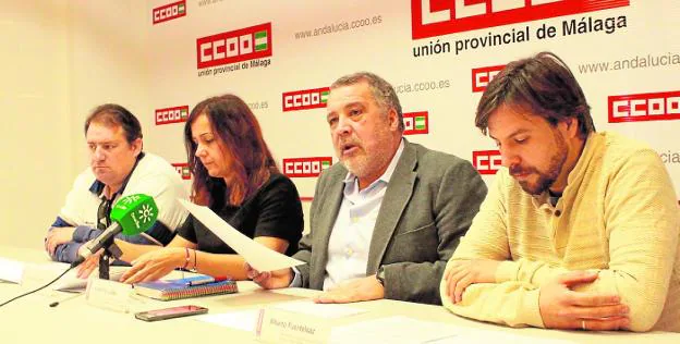 Navas, Segado, González Delgado y Fuentelsaz, en la rueda de prensa celebrada ayer. :: sur