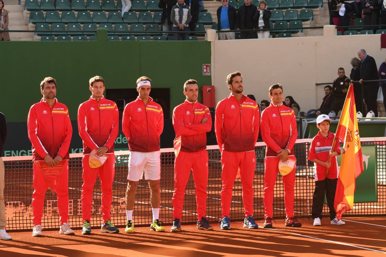 Eliminatoria de la Copa Davis entre España y Grañ Bretaña que se celebra en las instalaciones del Club de Tenis Puente Romano en Marbella 