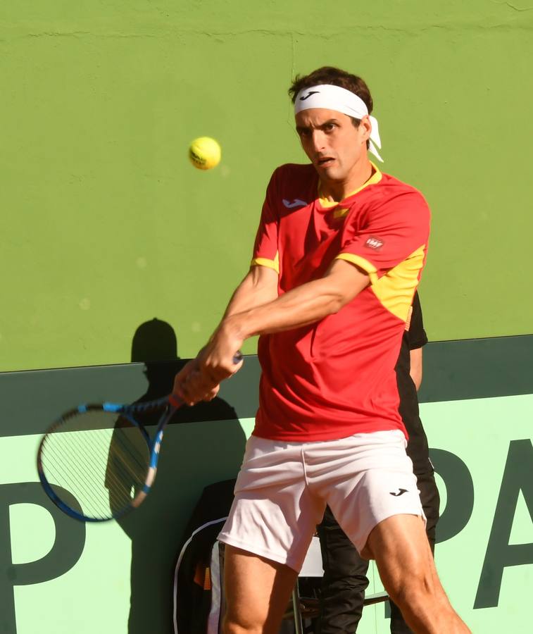 Eliminatoria de la Copa Davis entre España y Grañ Bretaña que se celebra en las instalaciones del Club de Tenis Puente Romano en Marbella 